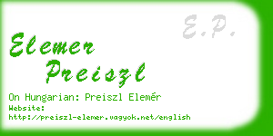elemer preiszl business card