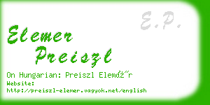 elemer preiszl business card